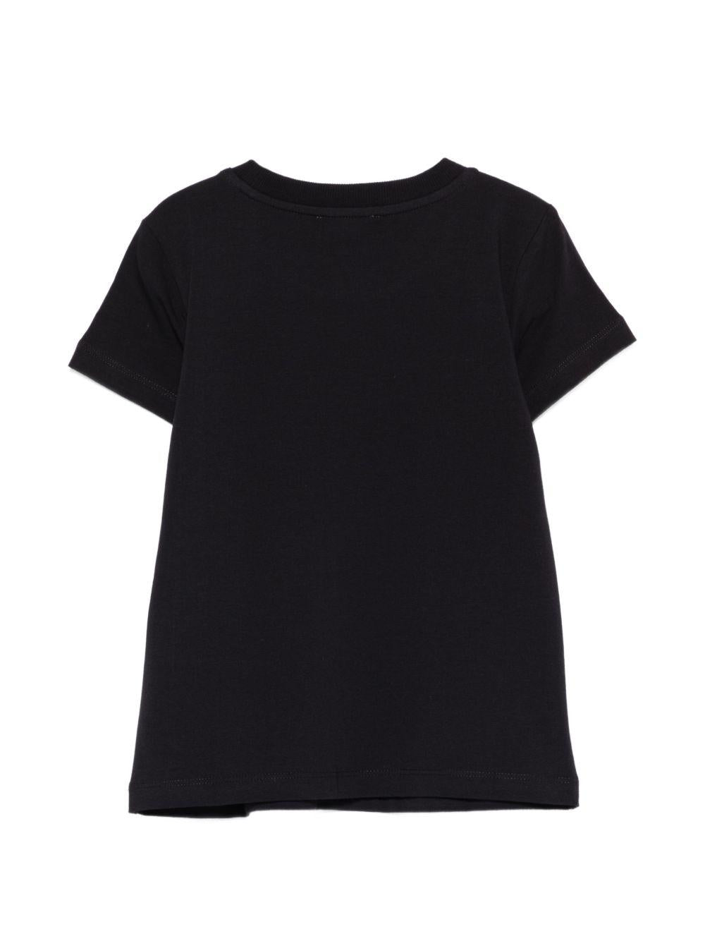 T-shirt per bambina Moschino Kids nera con stampa ciliegie HFM06KLBA10 60100 MOSCHINO KIDS 