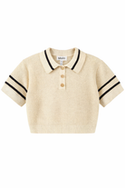Polo Gwinn per bambina Molo beige con decorazione a righe 2S26K205 8894 MOLO KIDS 