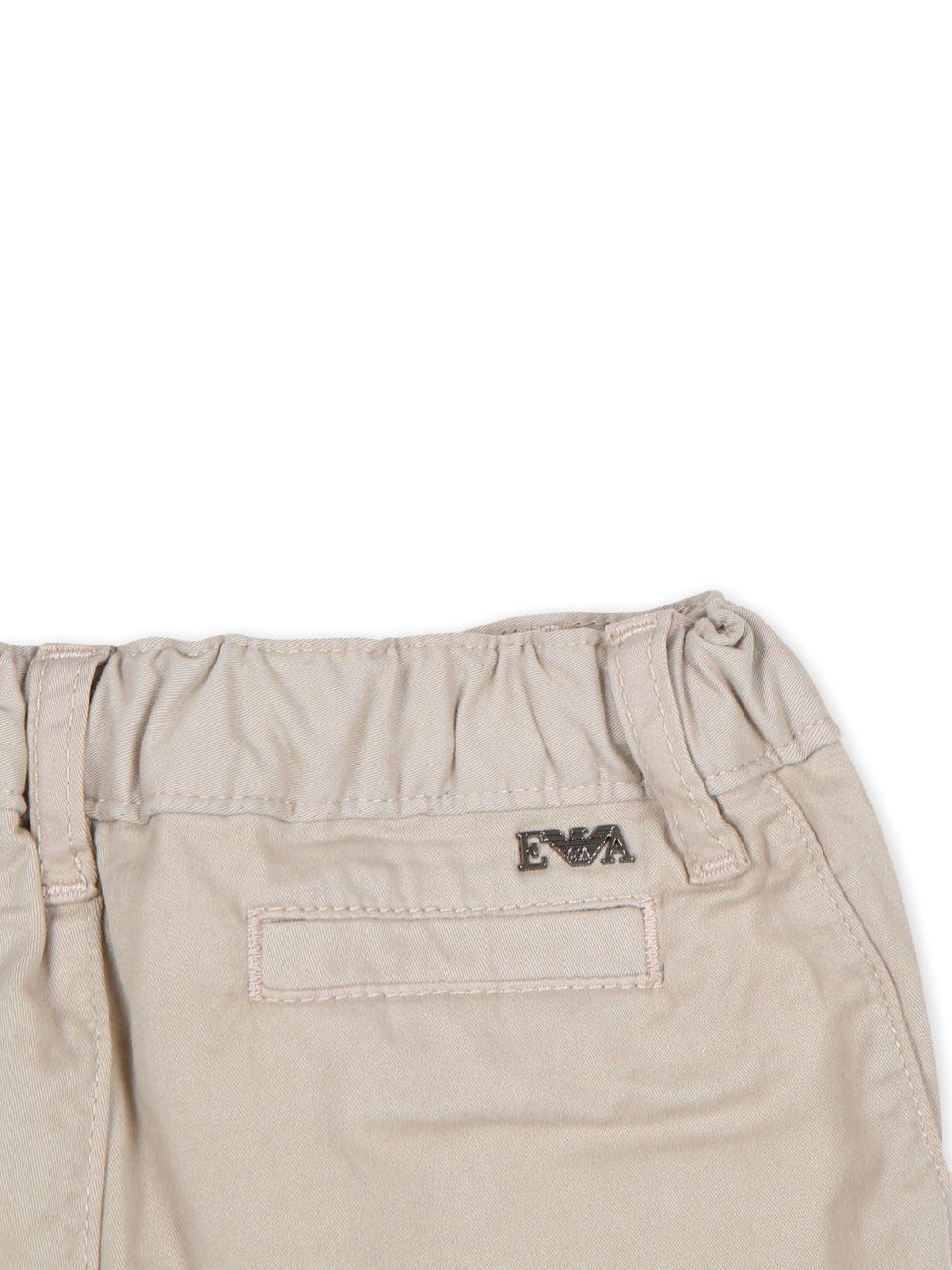 Pantaloni per neonato Emporio Armani Kids beige con targa con logo 8NHP60 4N6YZ 01M5 EMPORIO ARMANI KIDS 
