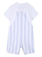 Set t-shirt e salopette per neonato Boss Kids multicolore con design a righe J53038 771 BOSS KIDS 