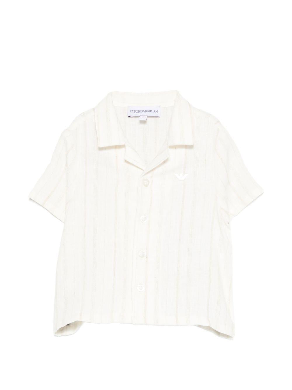 Camicia per neonato Emporio Armani Kids bianca con righe verticali EB001350 AF20969 F0008 EMPORIO ARMANI KIDS 