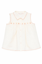 Camicia per bambina Bonpoint beige con ricamo ciliegie S06GBLW00030 103 BONPOINT KIDS 