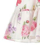 Abito per bambina Monnalisa bianco con motivo a fiori 19G902 7045 0099 MONNALISA KIDS 