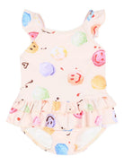 Costume per bambina Molo Kids beige con stampa all-over 8S26P524 9502 MOLO KIDS 