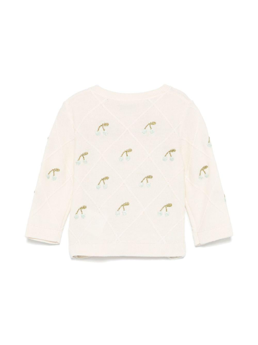 Cardigan Fayana per neonata Bonpoint beige con motivo con ricamo S05XCAK00009 104 BONPOINT KIDS 
