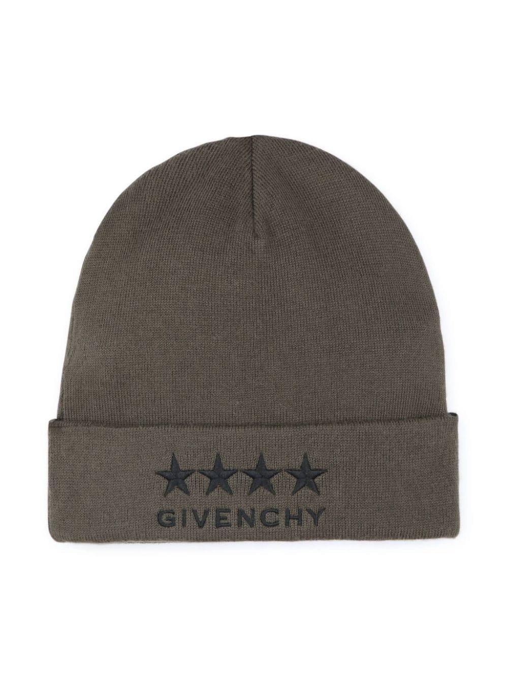 Berretto per bambino Givenchy Kids verde con ricamo logo frontale H30296 724 GIVENCHY KIDS 