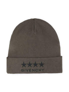 Berretto per bambino Givenchy Kids verde con ricamo logo frontale H30296 724 GIVENCHY KIDS 