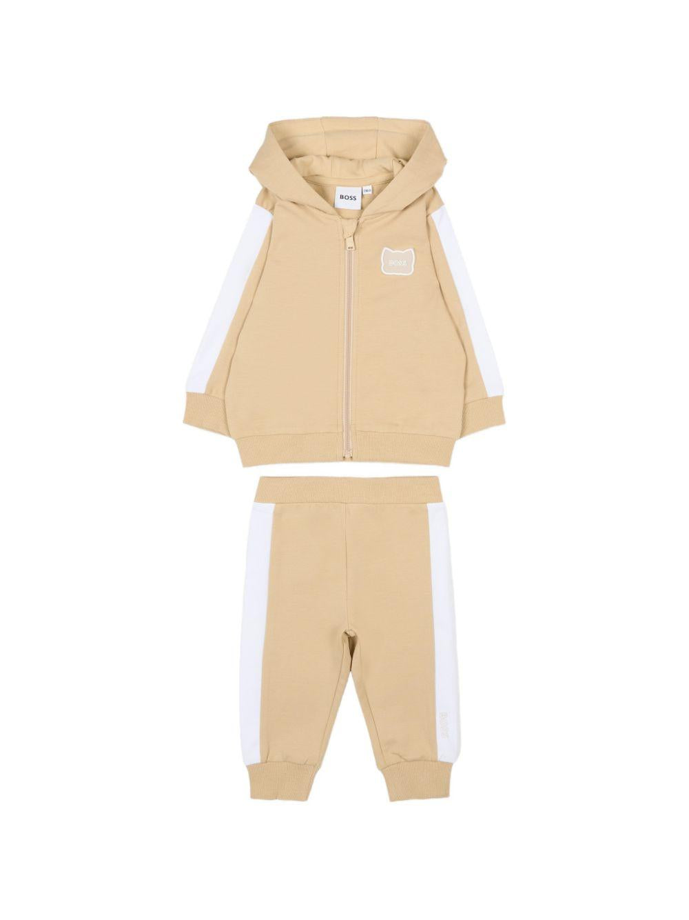 Tuta sportiva per neonato Boss Kids beige con motivo a righe J53051 249 BOSS KIDS 