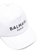 Cappello per bambini Balmain Kids bianco con logo BX0P17 Z1053 100NE BALMAIN KIDS 