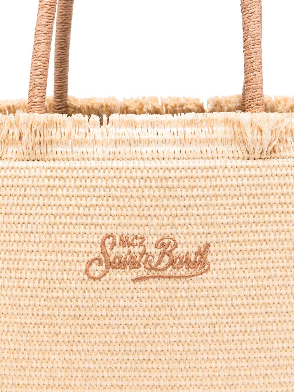 Borsa tote Vanity media MC2 Saint Barth beige con logo ricamato VANI021 00368L MC2 ST. BARTH KIDS 
