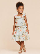 Top per bambina Zimmermann Kids azzurra con stampa floreale all-over 7284TS S263 ZIMMERMANN KIDS 