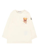 T-shirt per neonati Moncler Enfant avorio con stampa orsetto K29518D0000589AUM 034 MONCLER ENFANT 