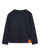 T-shirt per bambino Kenzo Kids blu a maniche lunghe con logo K61436 845 KENZO KIDS 