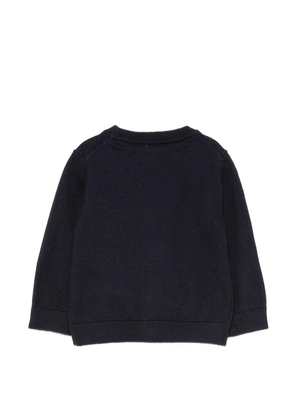 Cardigan per neonato Emporio Armani Kids blu navy con scollo a V EB000446 AF28773 UB118 EMPORIO ARMANI KIDS 