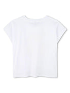 T-shirt per bambina Dkny Kids bianco con stampa con logo sul davanti D62309 10P DKNY 