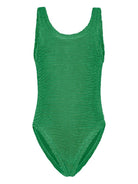 Costume intero per bambina Paramidonna Kids verde con design texturizzato SS25IZEM EMERALD PARAMIDONNA KIDS 