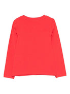 T-shirt per bambina Moschino Kids rosso maniche lunghe HDO010LBA11 50109 MOSCHINO KIDS 