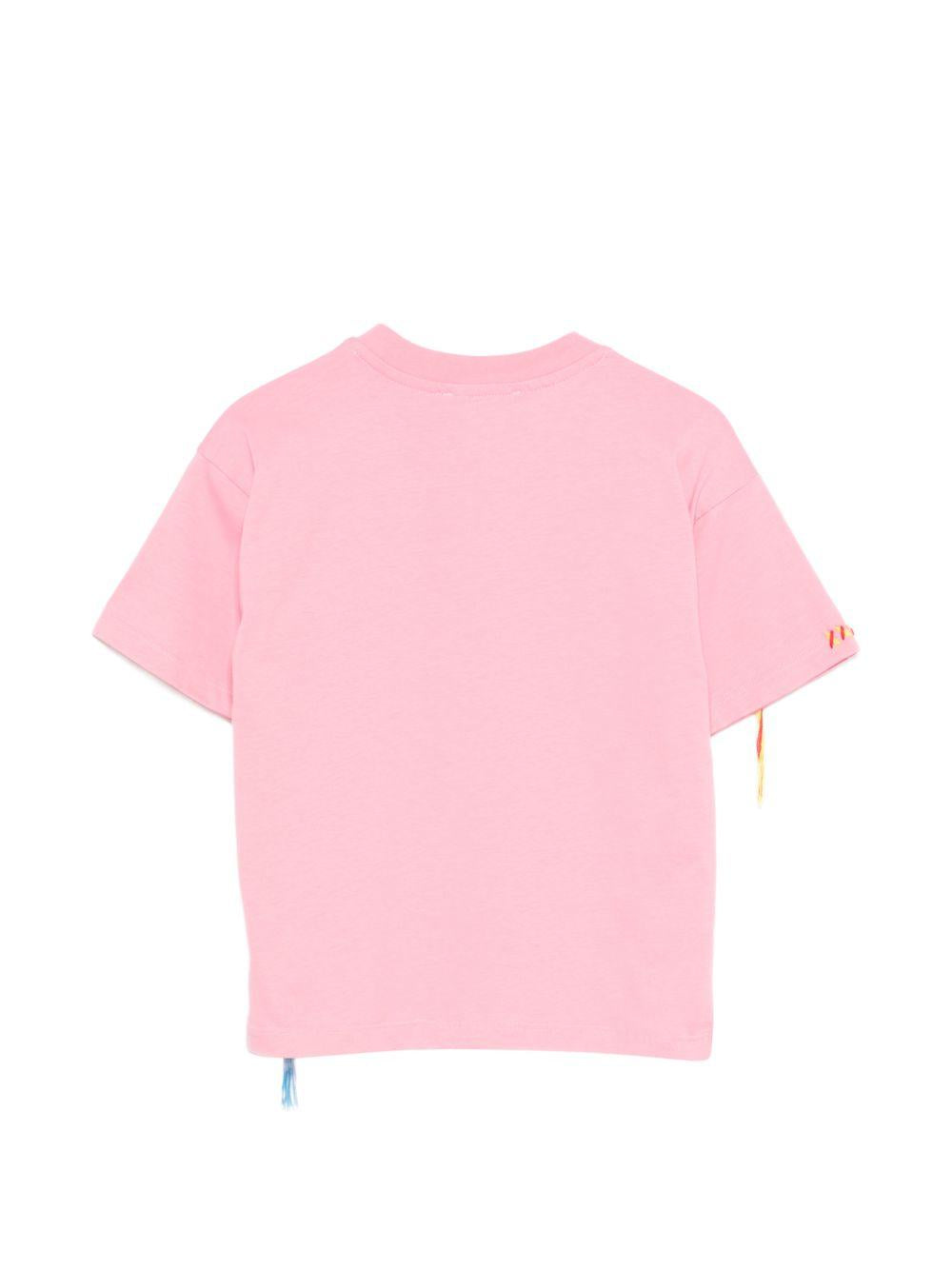 T-shirt per bambina MSGM Kids rosa con dettaglio logo S6MSJUTH136 MS070 MSGM KIDS 