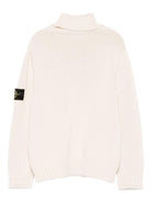Maglione per bambino Stone Island Junior bianco con collo alto K2S165100018S01A2 V0099 STONE ISLAND JUNIOR 