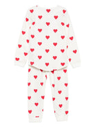 Pigiama per bambini Petit Bateau Kids bianco con stampa a cuori rossi all-over A0DO0 02 PETIT BATEAU KIDS 