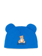Berretto per neonati Moschino Kids blu con motivo Teddy bear MMX05HLCA40 40157 MOSCHINO KIDS 