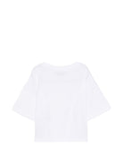 T-shirt per bambina Moschino Kids bianca con stampa Teddy Bear HDM075LAA02 10101 MOSCHINO KIDS 