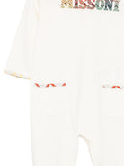 Set tutina, bavaglino e berretto per neonati Missoni Kids bianco con dettagli a zigzag MZB300 Z3672 102 MISSONI KIDS 