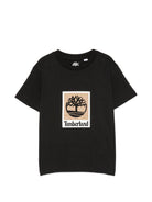 T-shirt per bambino Timberland Kids nera con stampa grafica T60969 09B TIMBERLAND KIDS 