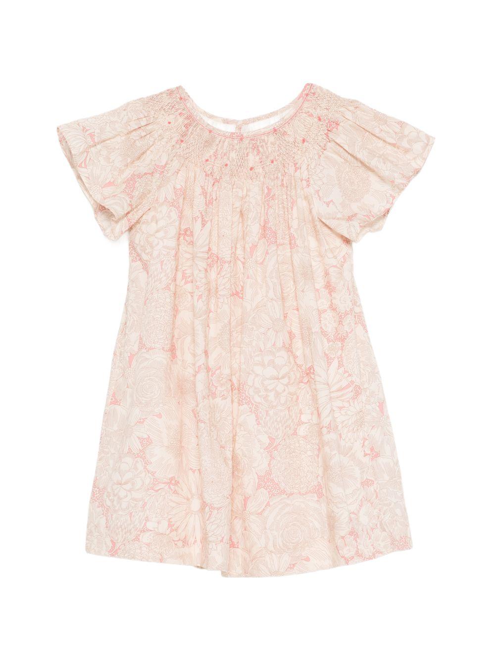 Abito per bambina Bonpoint rosa con stampa grafica floreale S06GDRW00025 522 BONPOINT KIDS 