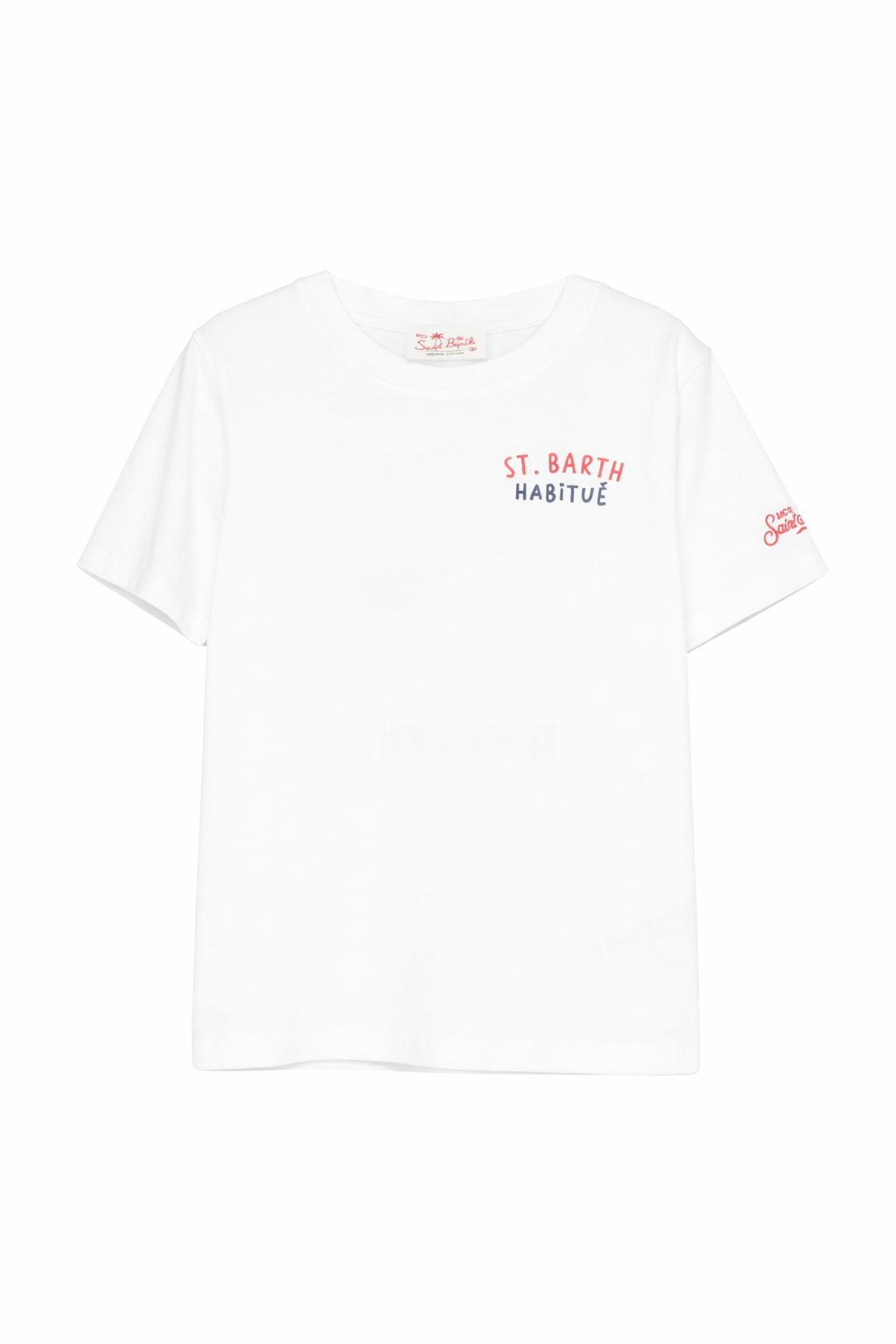 T-shirt per bambino MC2 Saint Barth Kids bianca con dettaglio ricamato PRL0001 00320L MC2 ST. BARTH KIDS 