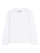 T-shirt a maniche lunghe per bambini Karl Lagerfeld Kids bianca con scollo rotondo Z30940 10P KARL LAGERFELD KIDS 