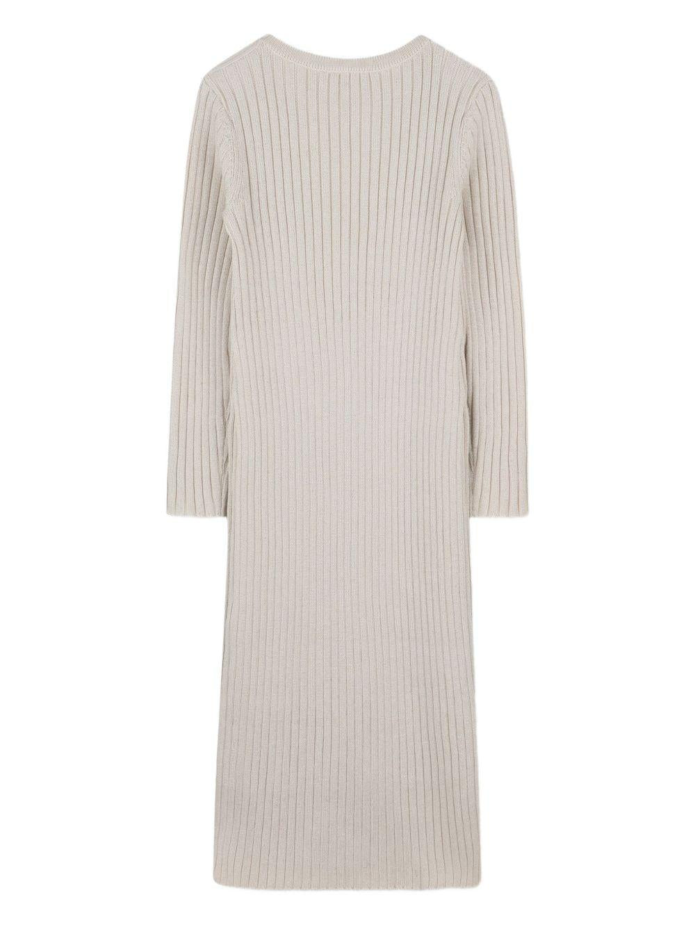 Abito lungo per bambina Michael Kors Kids beige a coste e maniche lunghe R30476 Z99 MICHAEL KORS KIDS 