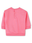 Felpa per neonata Givenchy Kids rosa con logo con orlo e polsini a coste H30652 488 GIVENCHY KIDS 