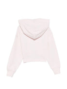Felpa per bambina Palm Angels Kids rosa chiaro con logo impreziosito da strass PGBB006S26FLE001 042 PALM ANGELS KIDS 