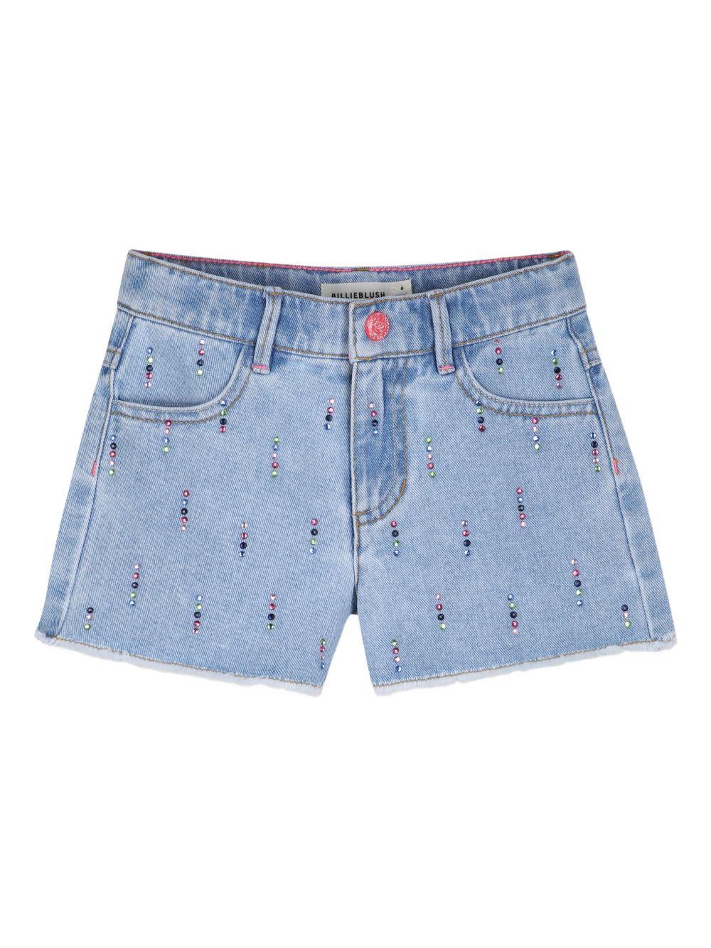 Pantaloncini per bambina BillieBlush blu con decorazioni in cristallo U21873 Z18 BILLIEBLUSH KIDS 