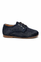 Scarpe primi passi per neonato Eli1957 blu in pelliccia con lacci 14027AK NAVY Eli Kids 