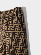 Shorts per neonato Fendi Kids marrone con logo FF BMF176 A6A6 F0E0ZX FENDI KIDS 