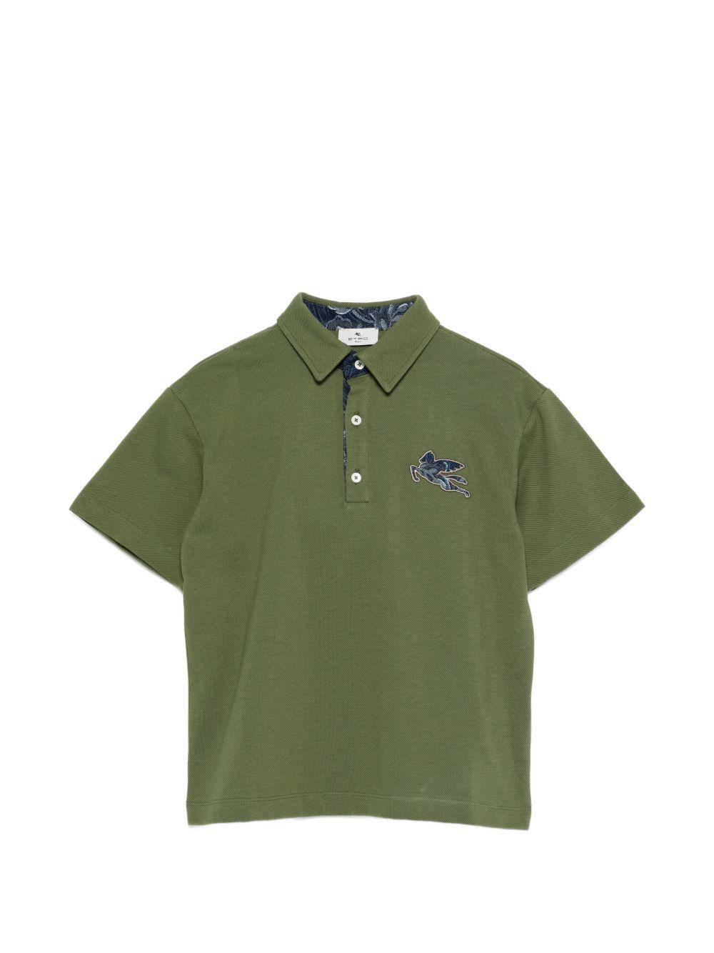 Polo per bambino Etro Kids verde con logo applicato GY8P01 Z0022 721 ETRO KIDS 