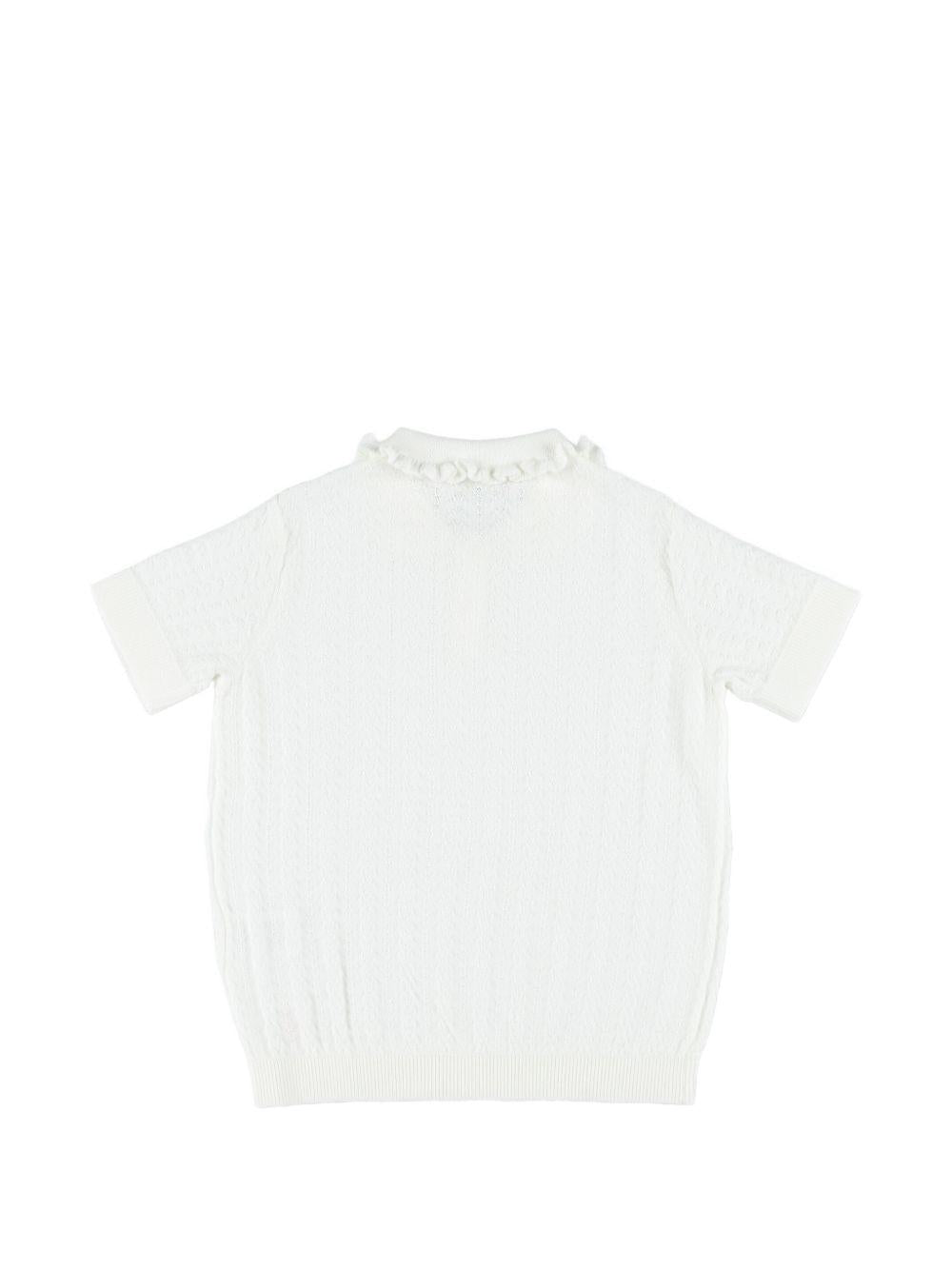 T-shirt per bambina Bonpoint bianca con ruches S06GJUK00002 003 BONPOINT KIDS 