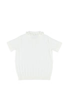 T-shirt per bambina Bonpoint bianca con ruches S06GJUK00002 003 BONPOINT KIDS 