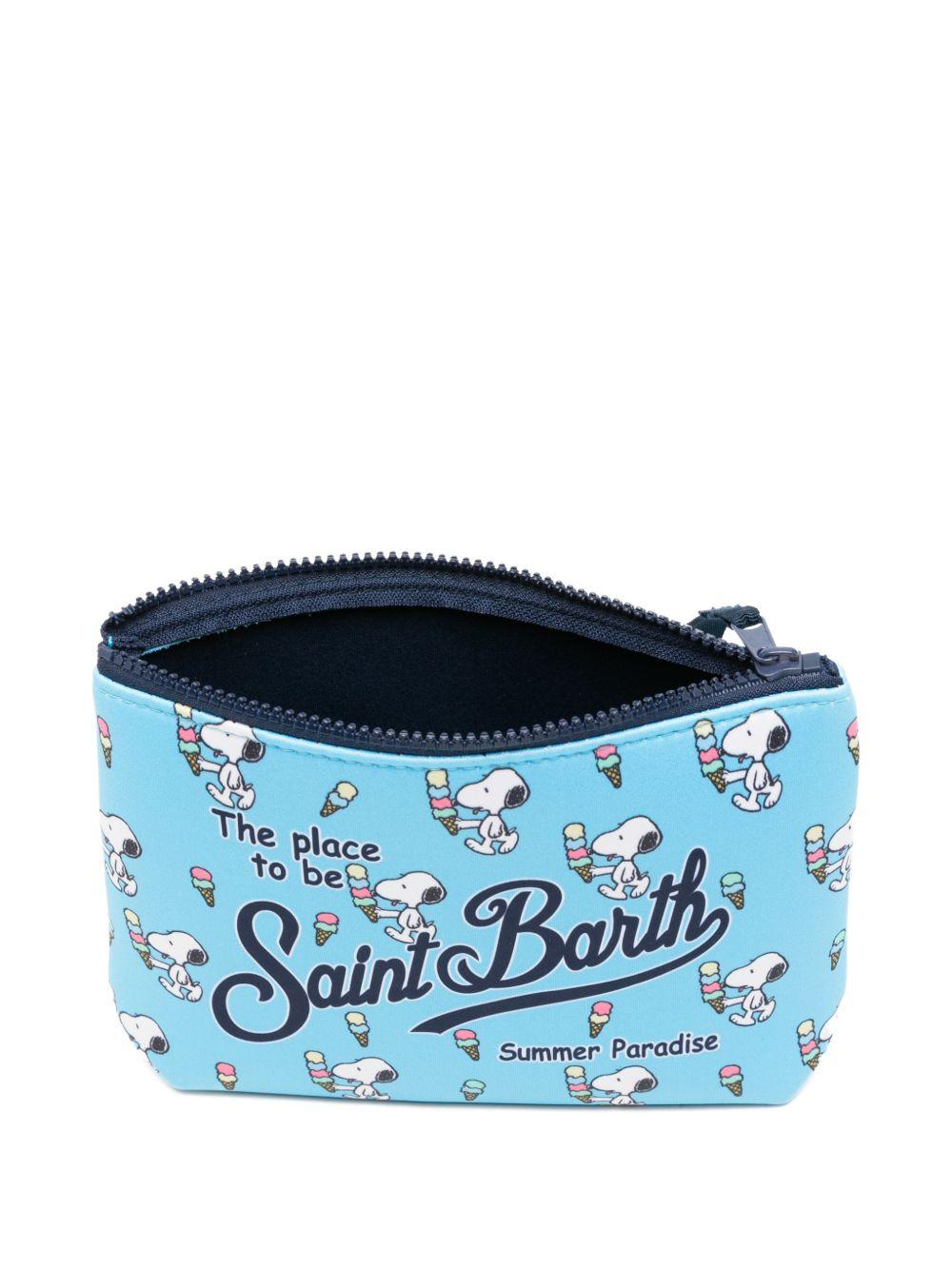 Pochette Aline MC2 Saint Barth x Peanuts azzurra con stampa grafica Snoopy all-over ALIN001 00718L MC2 ST. BARTH KIDS 