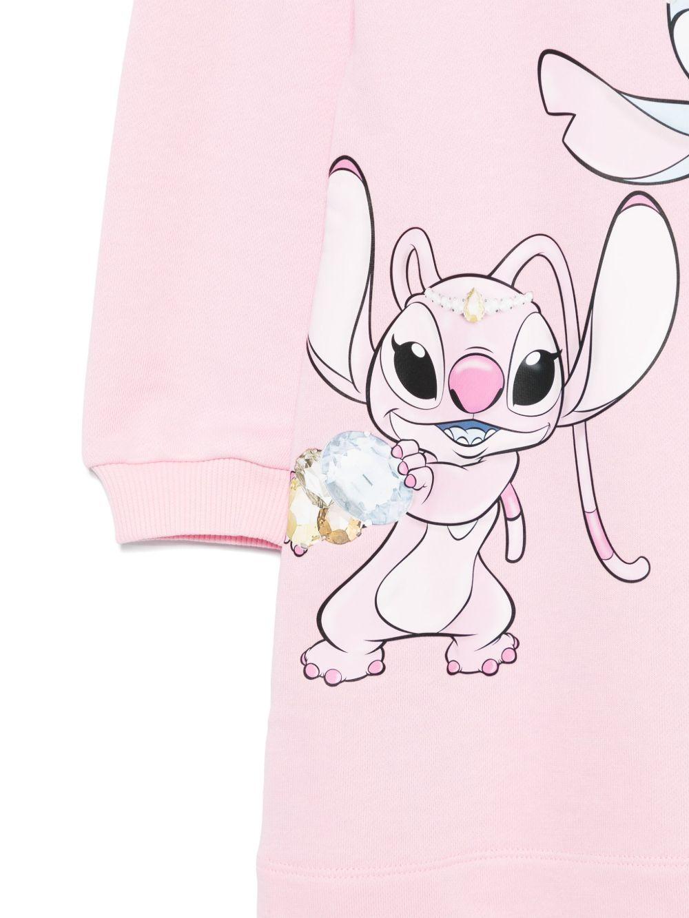 Abito per bambina Disney x Monnalisa rosa con stampa Stitch 19F902 6011 0090 MONNALISA 