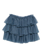 Gonna per bambina Konges Sløjd blu con strati di ruches KS103808 S30026 KONGES SLOJD 