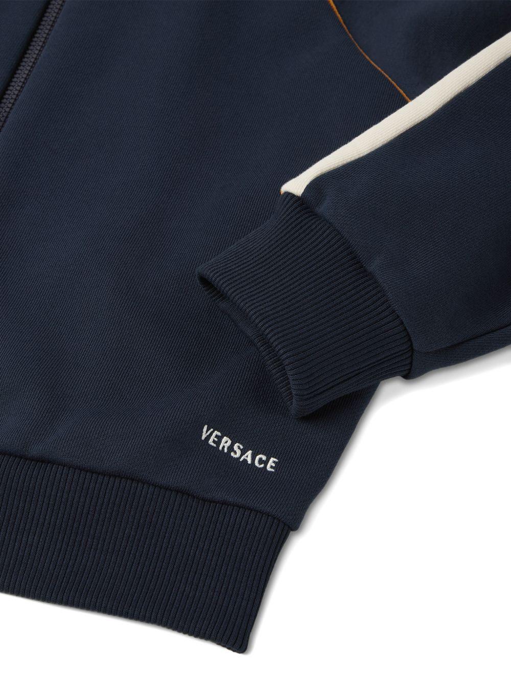 Felpa per bambino Versace Kids blu con colletto alla francese 10249311A18120 6UG70 VERSACE KIDS 