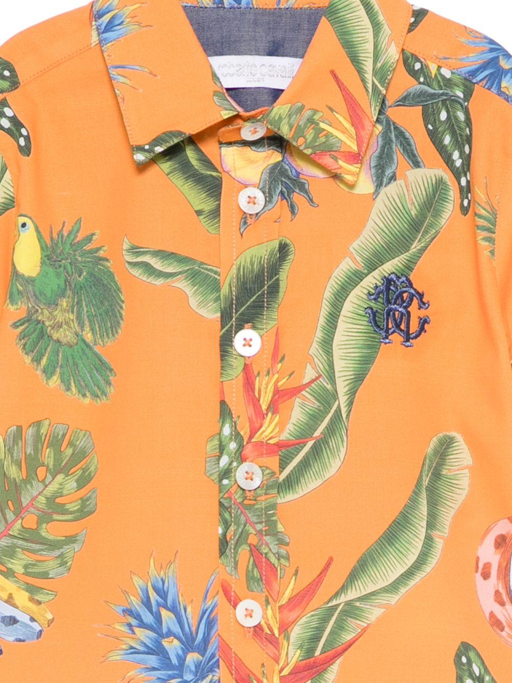 Camicia per neonato Roberto Cavalli Kids arancione con stampa tropicale CIP26089CA TR. ORANGE ROBERTO CAVALLI KIDS 