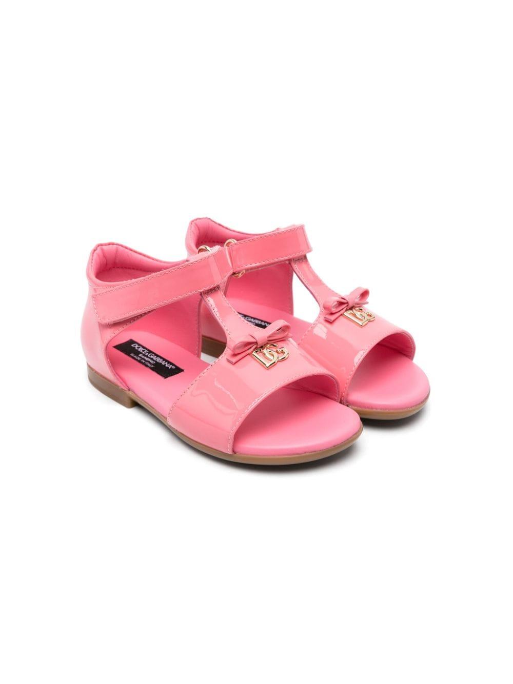 Sandali con logo DG D20082 A1328 80424 DOLCE & GABBANA KIDS 
