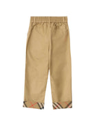 Pantaloni per bambino Burberry Kids beige con risvolto con motivo Check 8131850 B9719 BURBERRY KIDS 