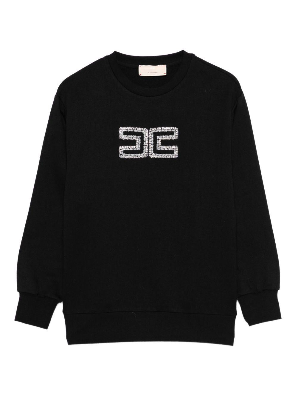 Felpa per bambina Elisabetta Franchi La Mia Bambina nero con cristalli e logo EFFE1510FF002 N075 ElISABETTA FRANCHI 