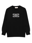 Felpa per bambina Elisabetta Franchi La Mia Bambina nero con cristalli e logo EFFE1510FF002 N075 ElISABETTA FRANCHI 