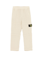 Pantaloni per bambino Stone Island Junior beige con applicazione Compass K1S163100002S0145 V0095 STONE ISLAND JUNIOR 